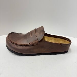 Birkenstock Naples Wrapped Grip, Havana Leather Brown, Regular Fit - New
